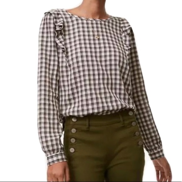 LOFT Plaid Blouse - Used - Picture 1 of 6